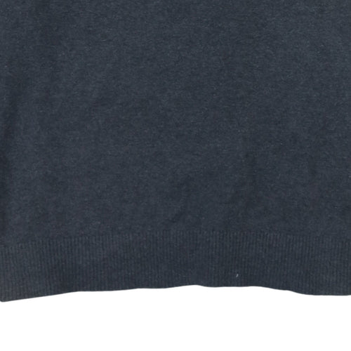 Tommy Hilfiger Men’s Grey V-Neck Cotton Cashmere Jumper XXL