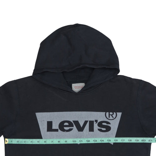 Levi's Boys Black Pullover Hoodie 16 Years Logo Fleece Sweatshirt