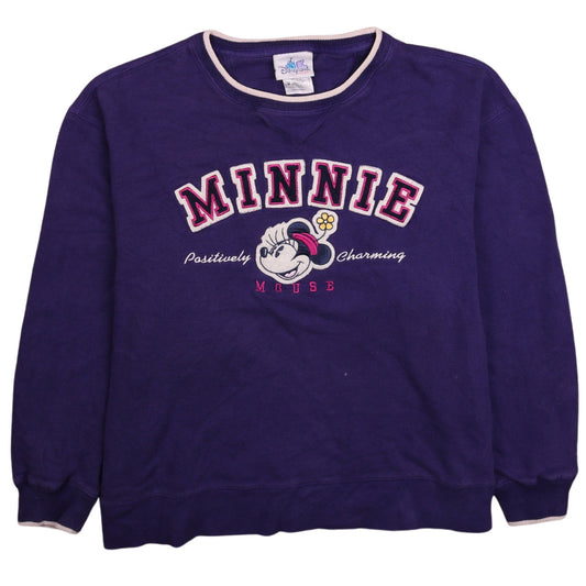 Disneyland Women Purple Minnie Mouse Pullover Sweatshirt Size M
