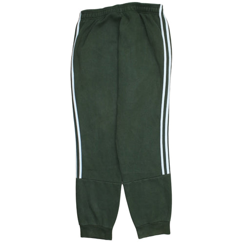 Adidas Men's Green Sweatpants M Regular Fit Fleece Tapered Trousers