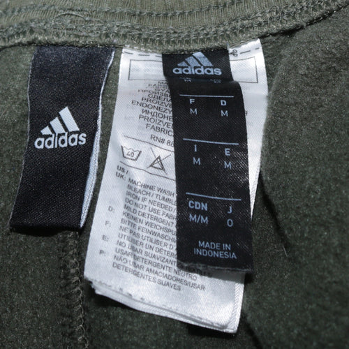 Adidas Men's Green Sweatpants M Regular Fit Fleece Tapered Trousers