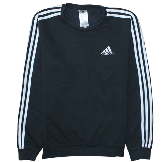 Adidas Men’s Black Small Crew Neck Pullover Sweatshirt