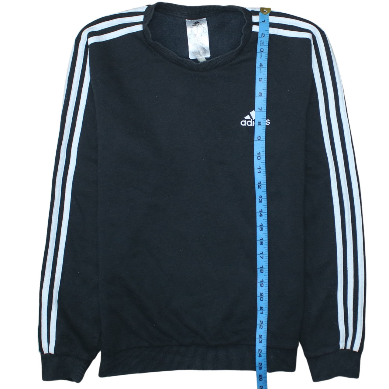 Adidas Men’s Black Small Crew Neck Pullover Sweatshirt