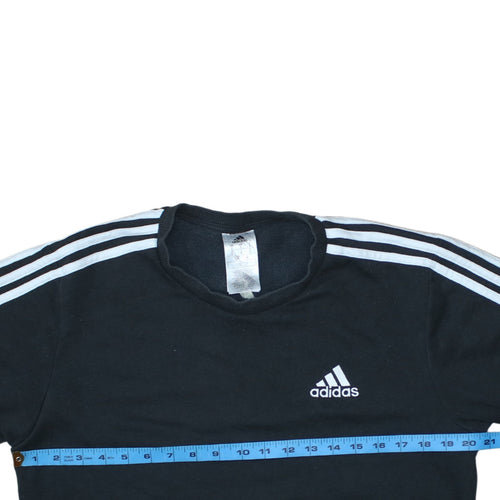 Adidas Men’s Black Small Crew Neck Pullover Sweatshirt