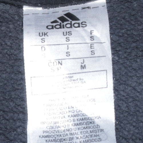 Adidas Men’s Black Small Crew Neck Pullover Sweatshirt