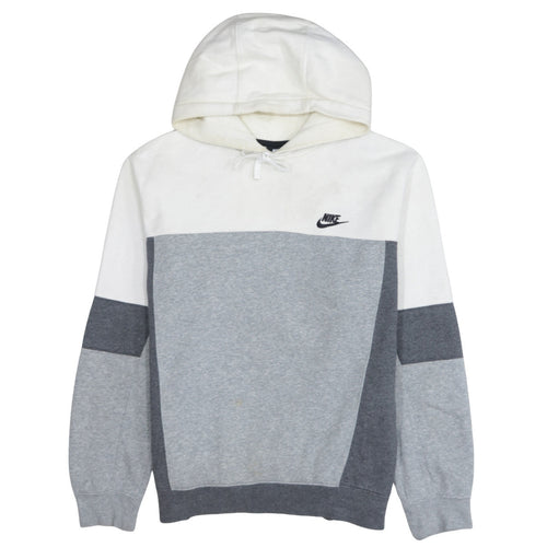 Nike Men's Grey Colour Block Pullover Hoodie Size M