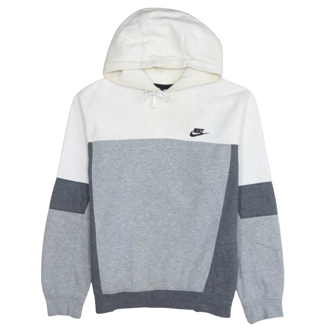 Nike Men's Grey Colour Block Pullover Hoodie Size M