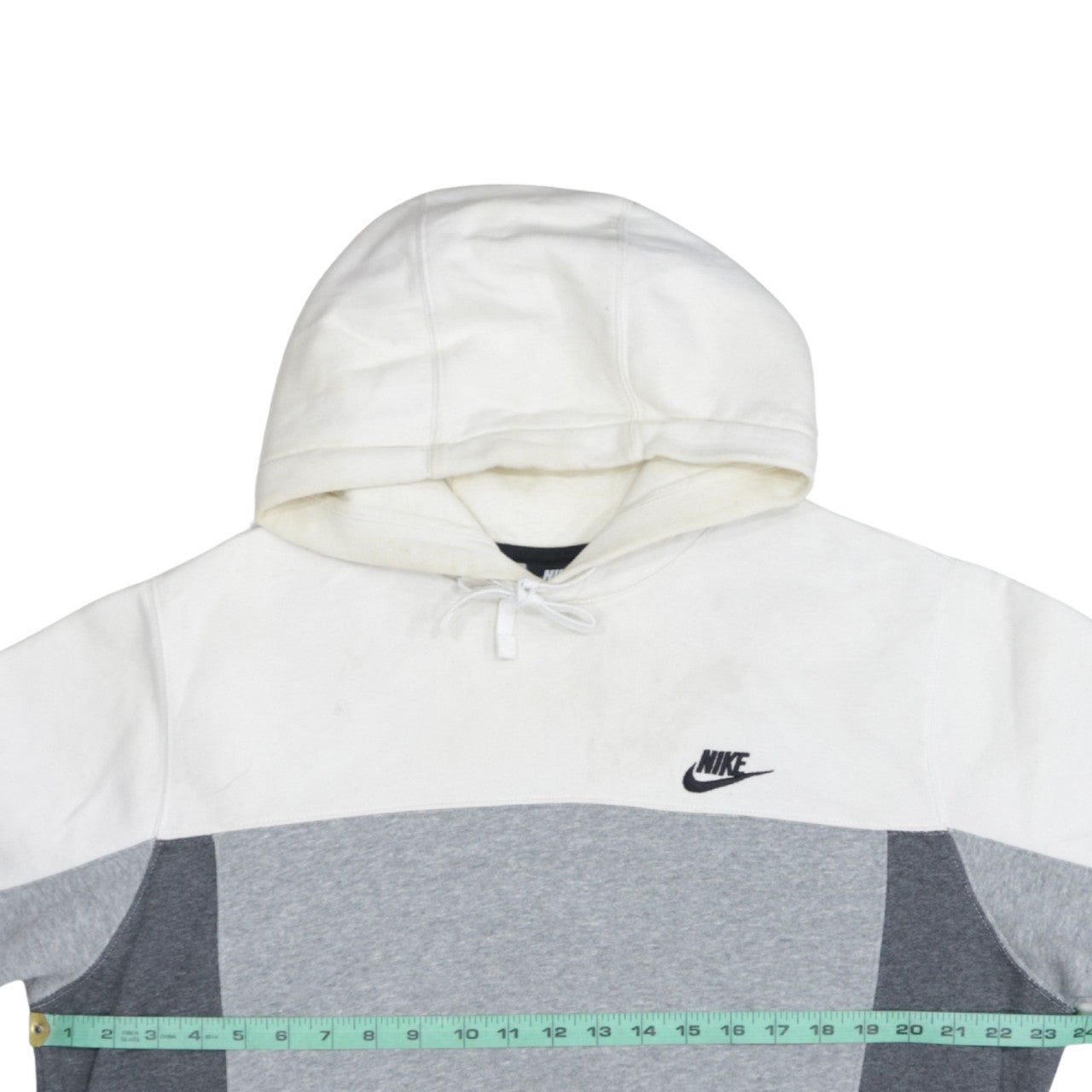 Nike Men's Grey Colour Block Pullover Hoodie Size M
