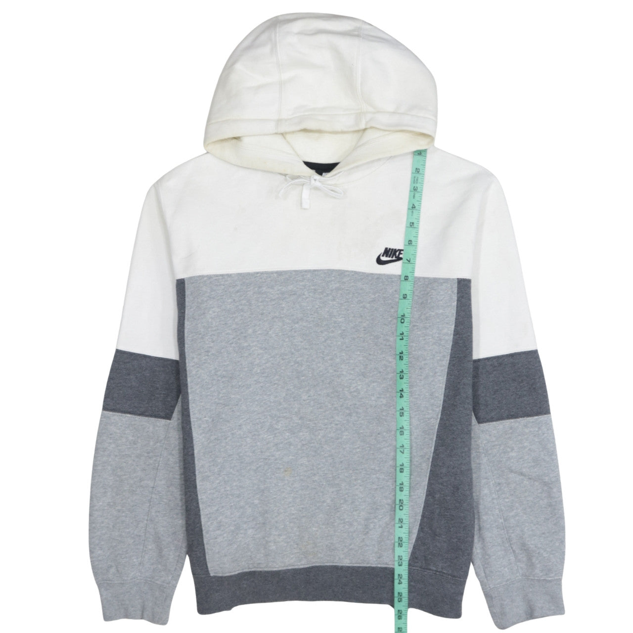Nike Men's Grey Colour Block Pullover Hoodie Size M