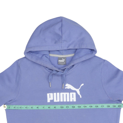 Puma Women’s Blue Pullover Hoodie Size 14 Cotton Blend Logo Sweatshirt