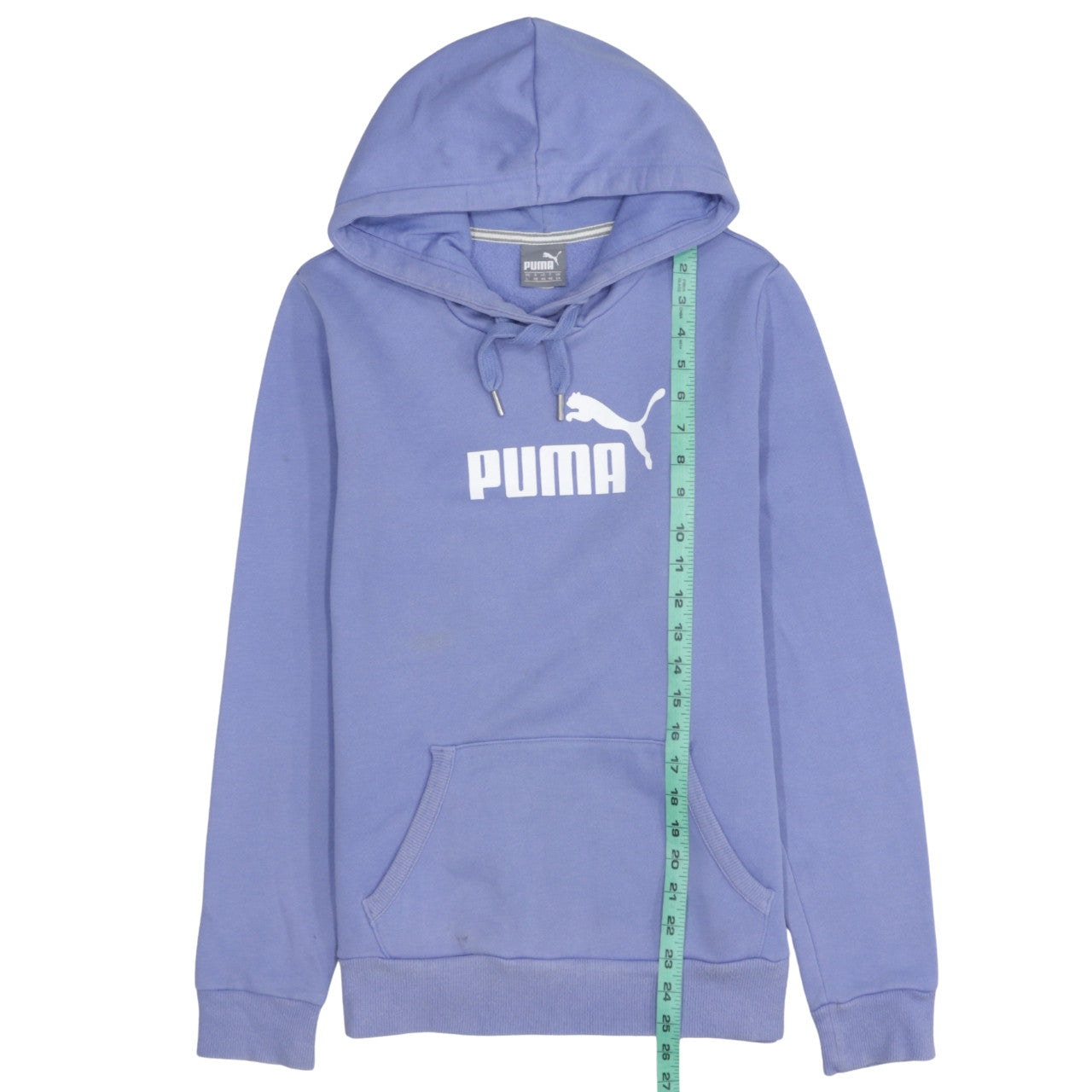 Puma Women’s Blue Pullover Hoodie Size 14 Cotton Blend Logo Sweatshirt