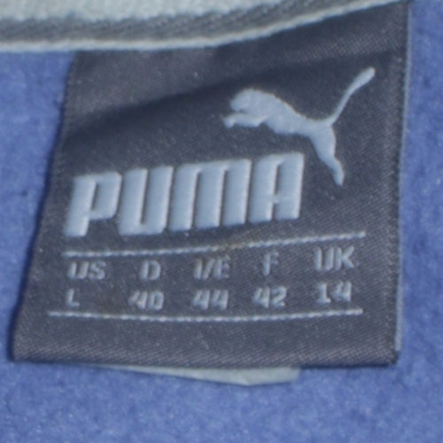 Puma Women’s Blue Pullover Hoodie Size 14 Cotton Blend Logo Sweatshirt