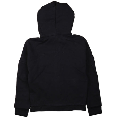 Adidas Boys Black Full Zip Hoodie 11-12 Years Fleece Logo Hooded Top
