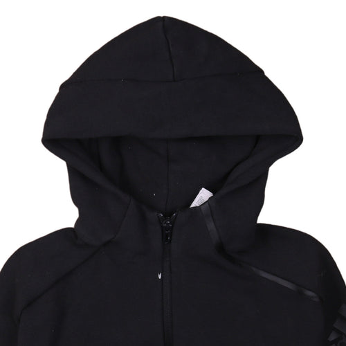 Adidas Boys Black Full Zip Hoodie 11-12 Years Fleece Logo Hooded Top