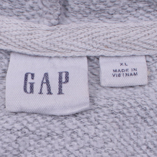 GAP Women Grey Full Zip Hoodie XL Glitter Logo Casual Sweatshirt