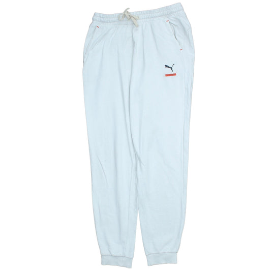 Puma Men’s White Logo Joggers M Drawstring Regular Fit Fleece Pants