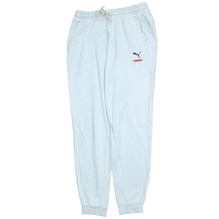 Puma Men’s White Logo Joggers M Drawstring Regular Fit Fleece Pants