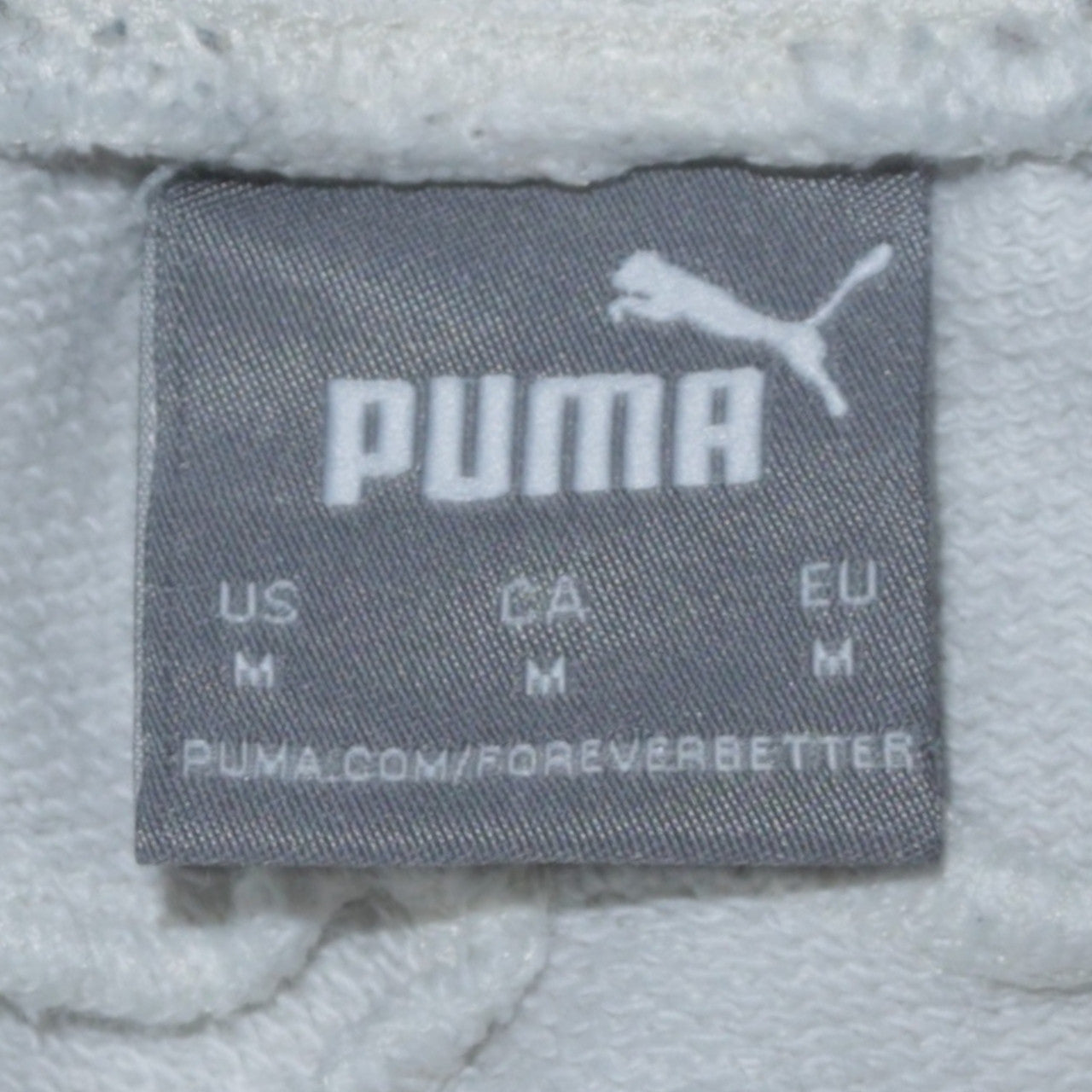 Puma Men’s White Logo Joggers M Drawstring Regular Fit Fleece Pants