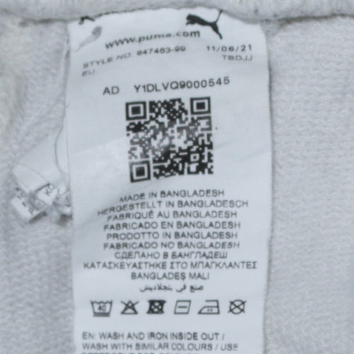 Puma Men’s White Logo Joggers M Drawstring Regular Fit Fleece Pants
