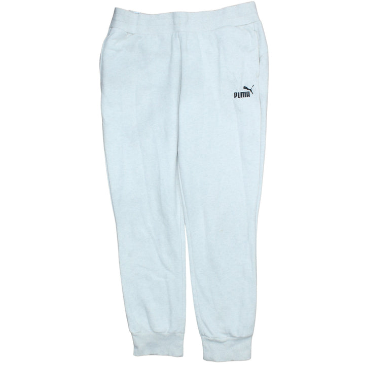 Puma Women’s White Jogger Trousers L Soft Fleece Comfort Fit