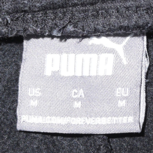 Puma Men's Black Joggers Regular Fit Fleece Trousers M