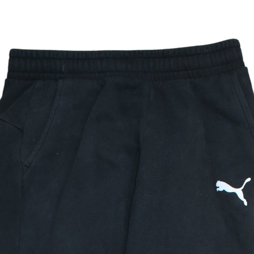 Puma Men's Black Joggers Regular Fit Fleece Trousers M