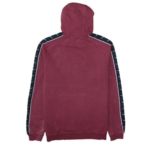 Nike Men's Burgundy Hoodie L Logo Tape Pullover Cotton Sweatshirt