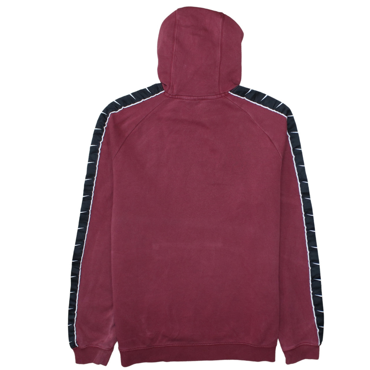 Nike Men's Burgundy Hoodie L Logo Tape Pullover Cotton Sweatshirt