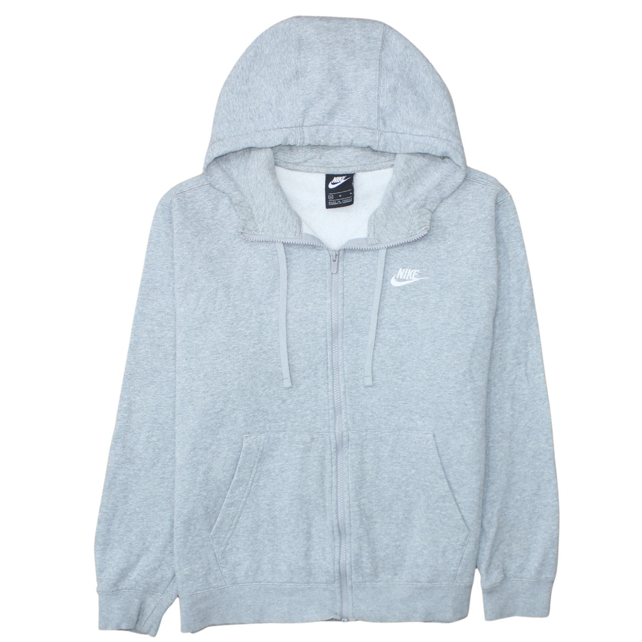 Nike Men's Grey Full Zip Hooded Sweatshirt M Regular Fit