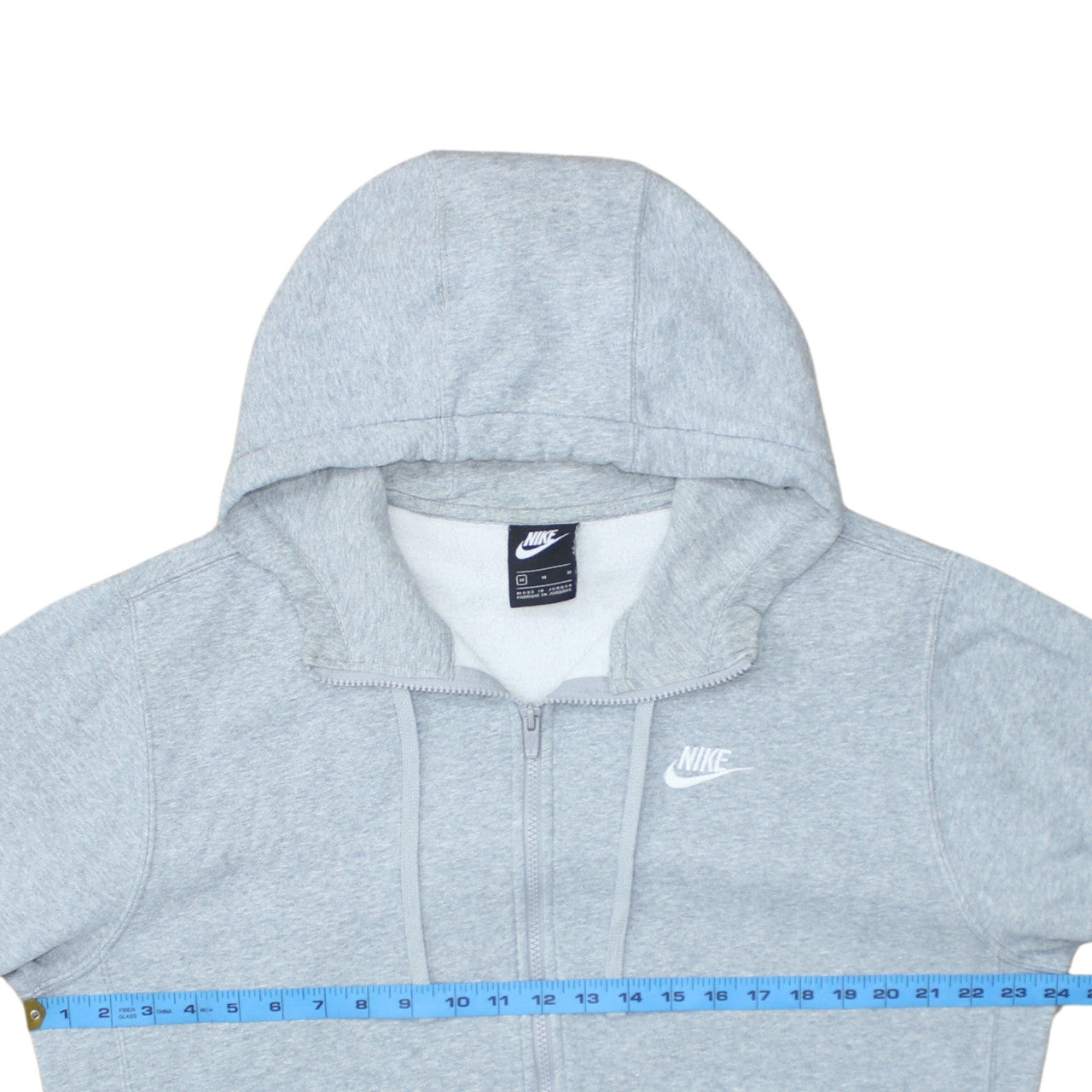 Nike Men's Grey Full Zip Hooded Sweatshirt M Regular Fit