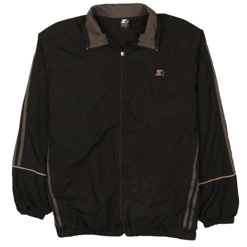 Starter Men's Black M Track Jacket Windbreaker Full Zip Nylon