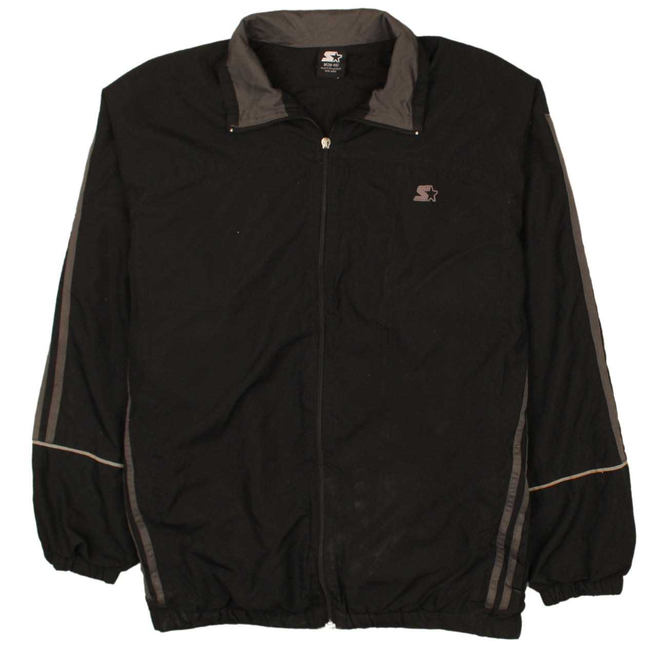 Starter Men's Black M Track Jacket Windbreaker Full Zip Nylon