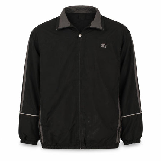Starter Men's Black M Track Jacket Windbreaker Full Zip Nylon