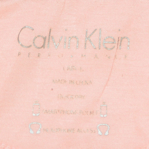 Calvin Klein Women Pink Cotton Blend Full Zip Jacket Size L