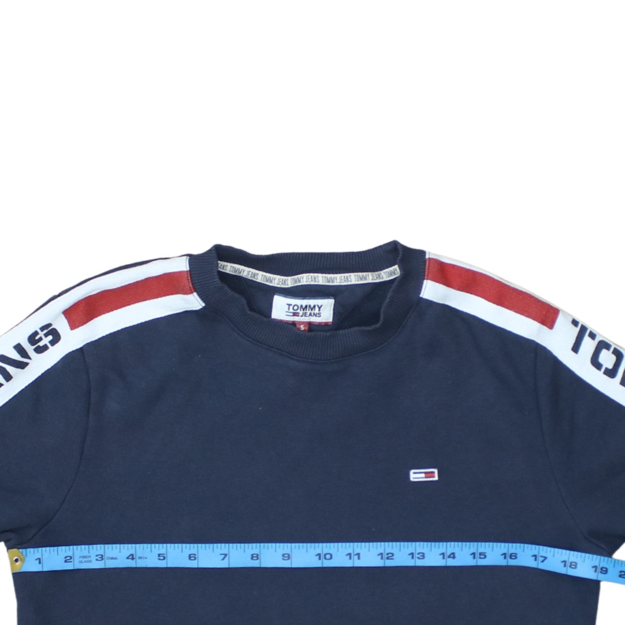 Tommy Jeans Men’s Blue Logo Sweatshirt Size S Crew Neck