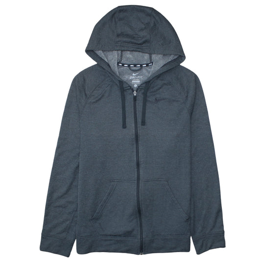 Nike Men's Grey Dri-FIT Full Zip Hoodie L Sportswear