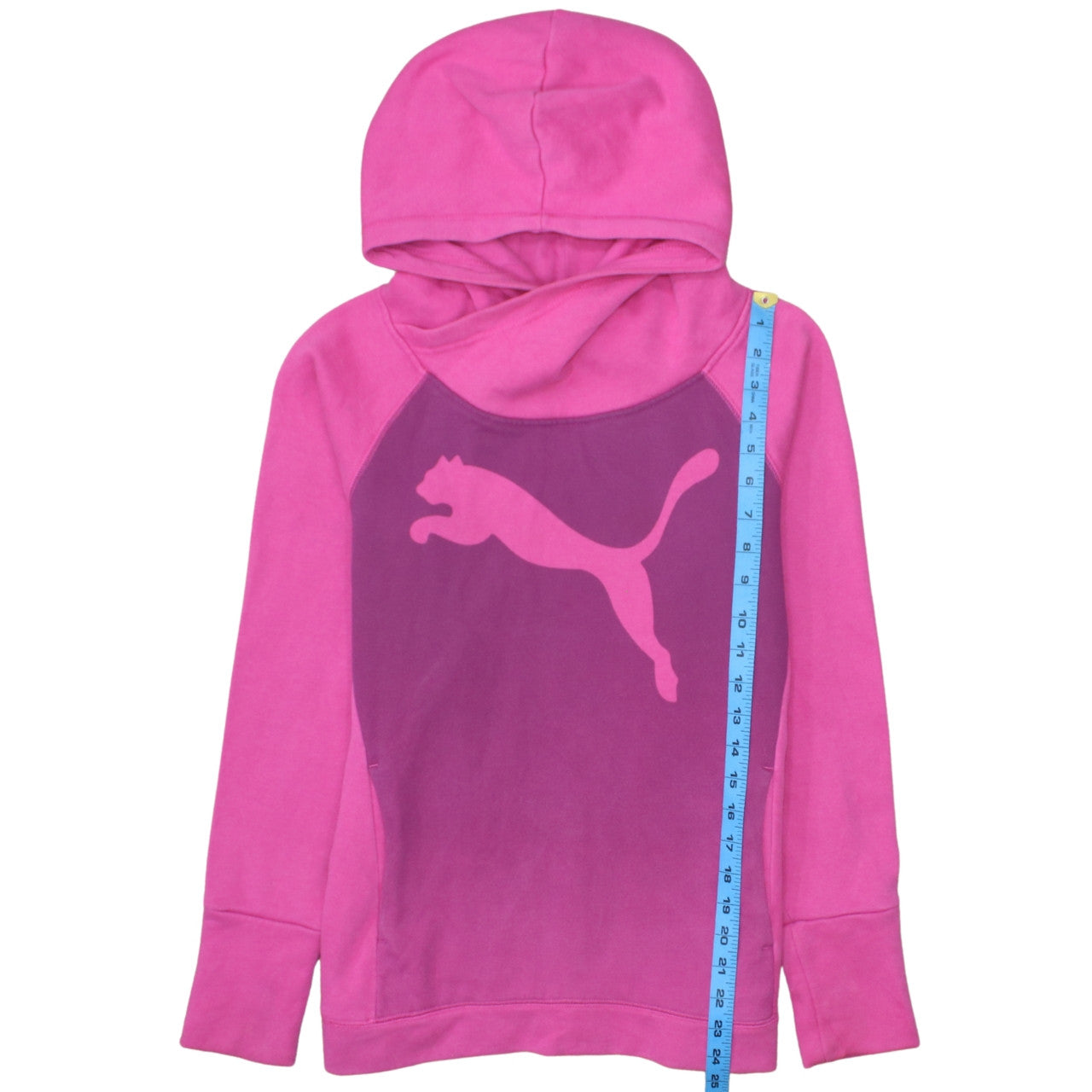 Puma Women's Pink Pullover Hoodie UK 10 Cotton Blend Logo Sportswear