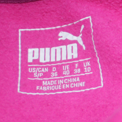 Puma Women's Pink Pullover Hoodie UK 10 Cotton Blend Logo Sportswear