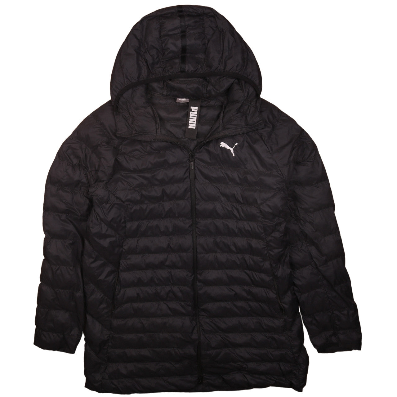 Puma Men's Black L Hooded Puffer Jacket Lightweight Casual
