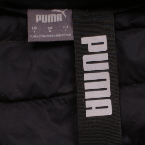 Puma Men's Black L Hooded Puffer Jacket Lightweight Casual