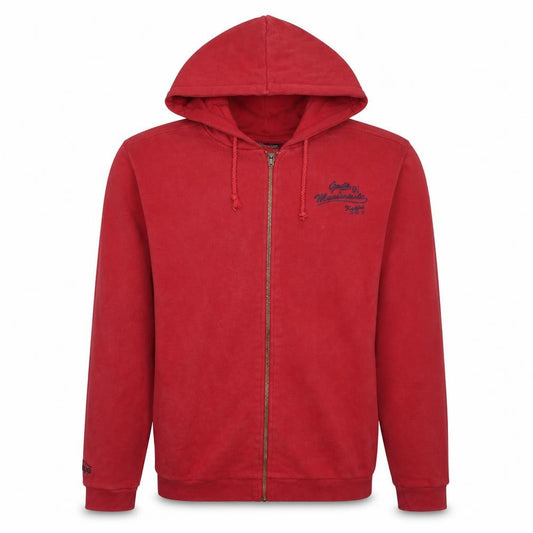 Front view of Kappa Men's Red Full Zip Hoodie XL Sports Fleece Sweatshirt