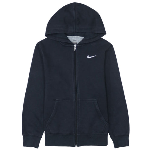 Nike Boys Black Full Zip Hoodie L 12-13 Years Fleece Sweatshirt