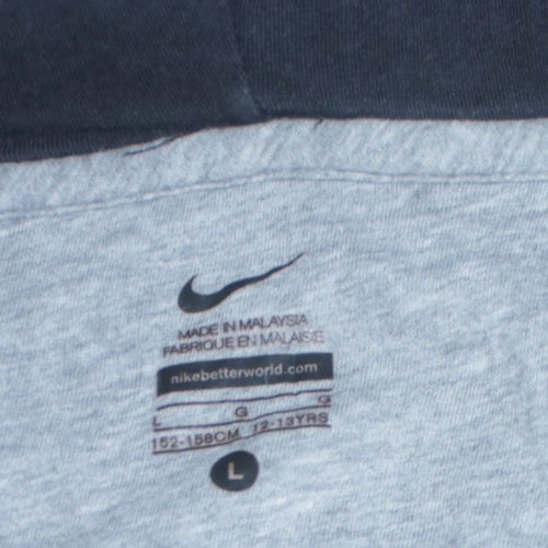 Nike Boys Black Full Zip Hoodie L 12-13 Years Fleece Sweatshirt