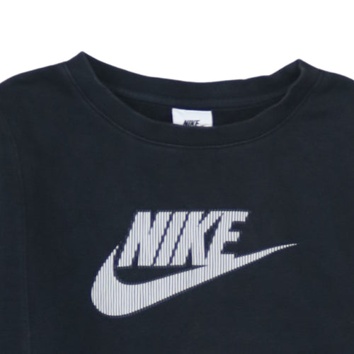 Nike Girls Black XL Pullover Sweatshirt Crew Neck Fleece Lined Logo Top