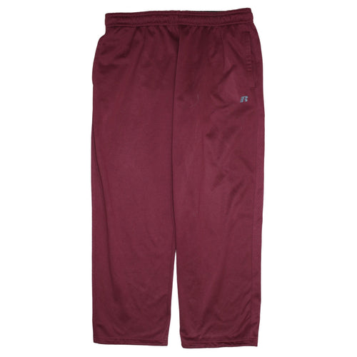 Russell Men's Red Sweatpants L 36in Elastic Waist Fleece Trousers
