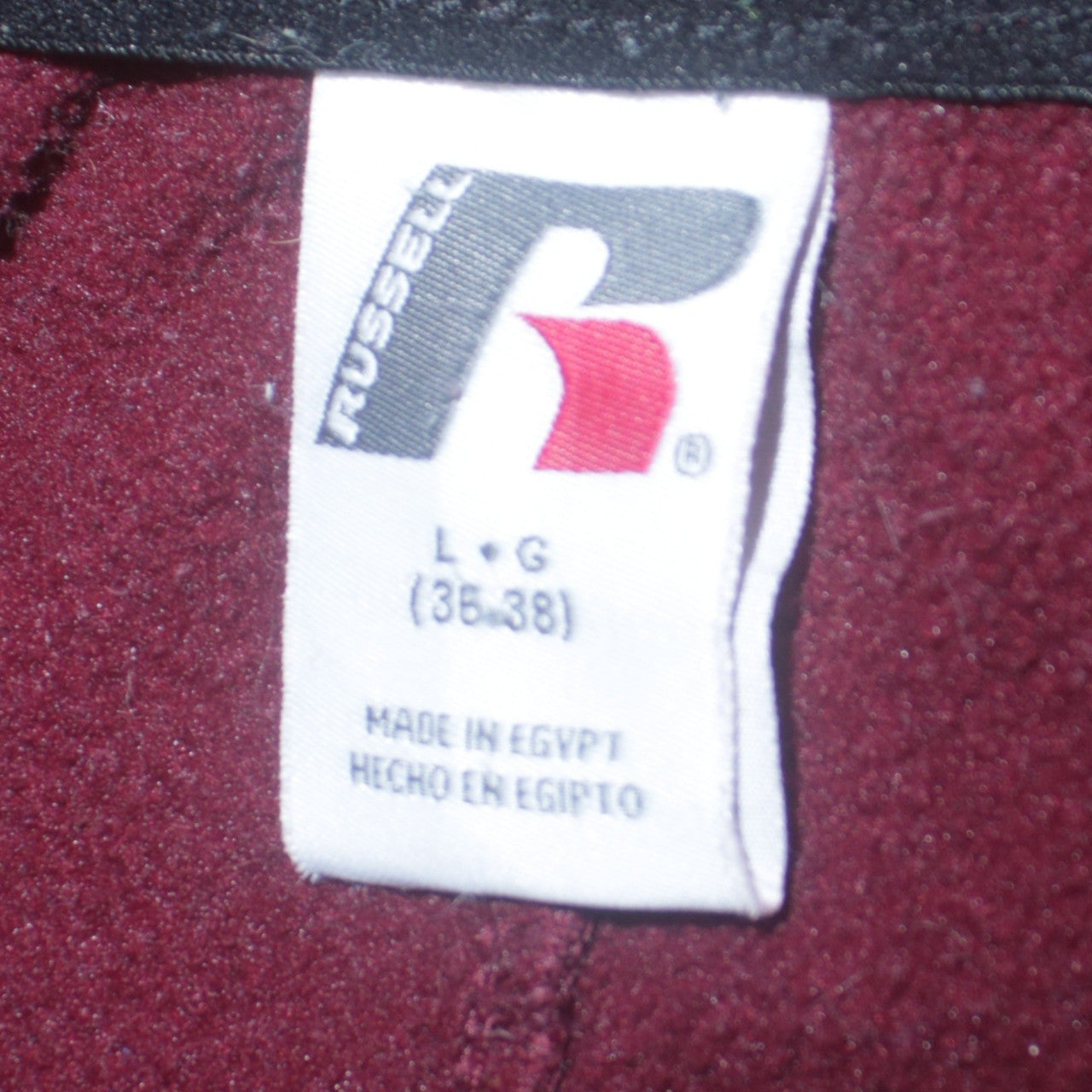 Russell Men's Red Sweatpants L 36in Elastic Waist Fleece Trousers