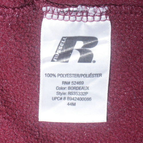 Russell Men's Red Sweatpants L 36in Elastic Waist Fleece Trousers