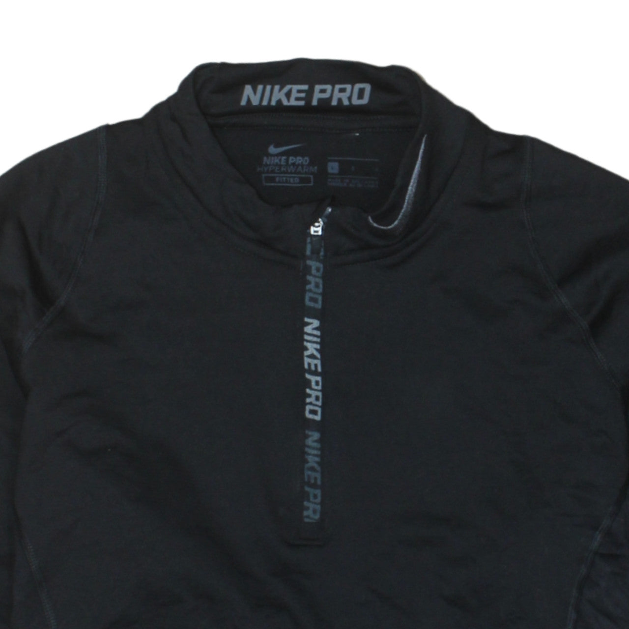 Nike Pro Men’s Black Mock Neck 1/2 Zip Sweatshirt Size S Athletic Fit