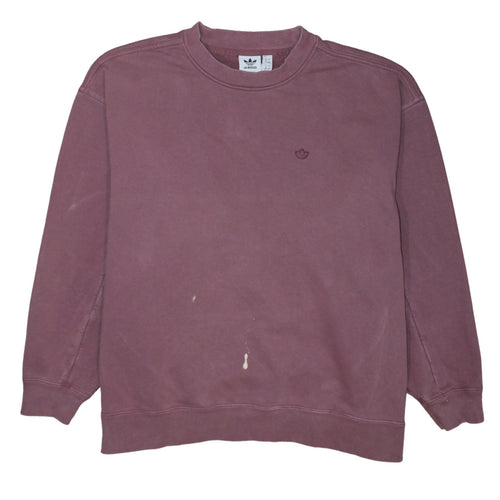 Adidas Originals Womens Mauve Cotton Crew Neck Sweatshirt Size 14