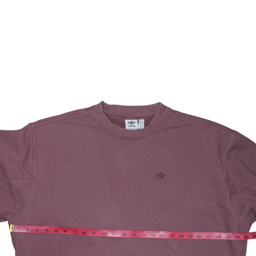 Adidas Originals Womens Mauve Cotton Crew Neck Sweatshirt Size 14